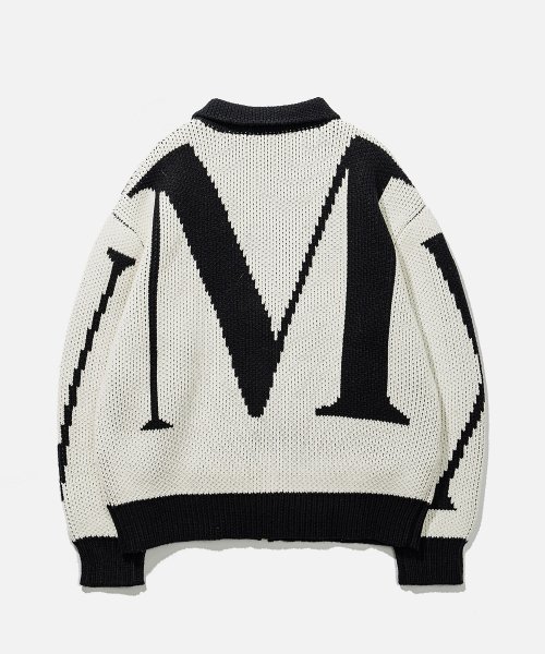 Плотный вязаный зип-худи MMXV White / Black