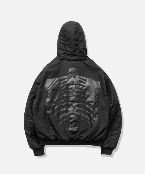 Нейлоновый пуховик с капюшоном_Black