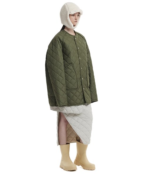 хаки Quilted куртка