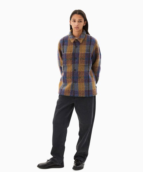 MUSINSA | thisisneverthat® Boucle Check Shirt Blue