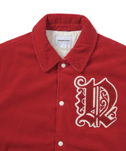 MUSINSA | thisisneverthat® Fortuna Corduroy Varsity Jacket Red