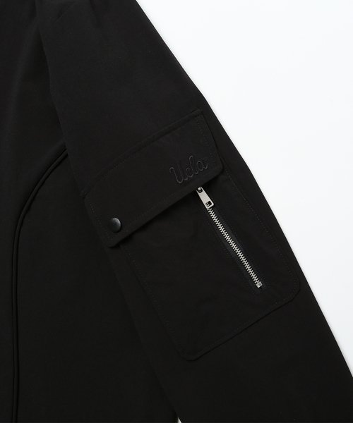 Мужская футболка с круглым вырезом и вставками [BLACK](UZ8LT01_39)