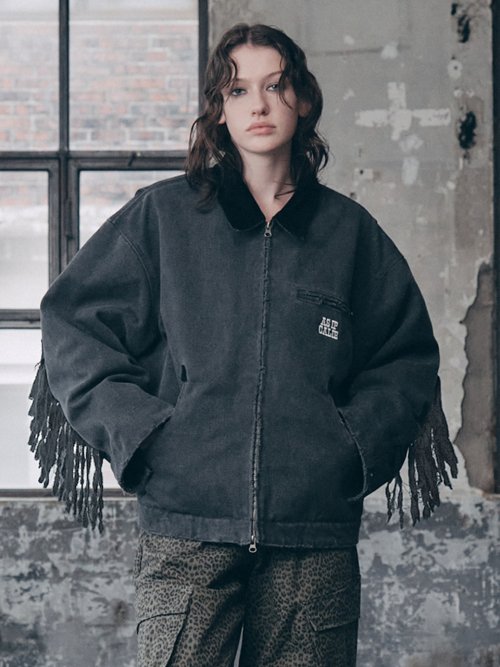 FRINGE WORK куртка чёрный