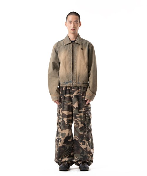 вошеный на молнии Denim куртка (Desert Sand)