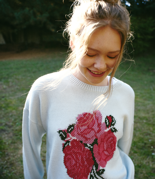 FLOWER KNIT свитер(SKY BLUE)