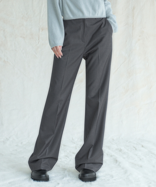 Semi Bootscut Slacks 102 CHARCOAL