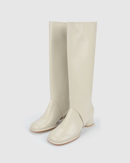 White best sale boots long