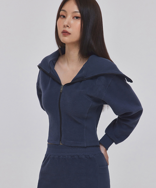 RIBBED BLOCK TERRY SAILOR ZIP-UP_T326OT801