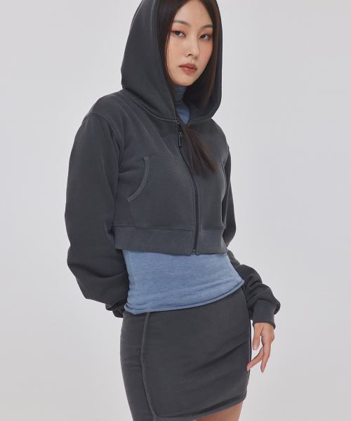 SKINNY RIB BLOCK на молнии HOODIE_T326OT802