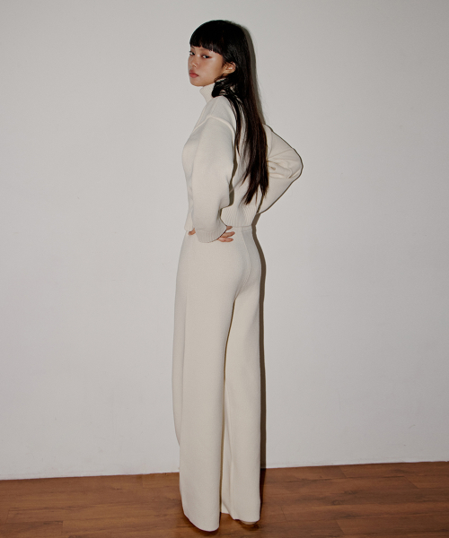 BANDING WIDE KNIT PANTS_T326BT700