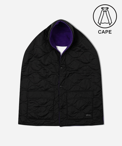 Кейп с дутыми карманами Black/Purple