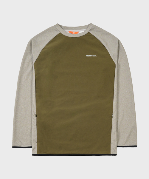 Мужская ветрозащитная футболка с круглым вырезом KHAKI