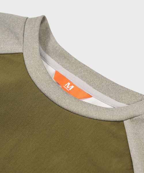 Мужская ветрозащитная футболка с круглым вырезом KHAKI