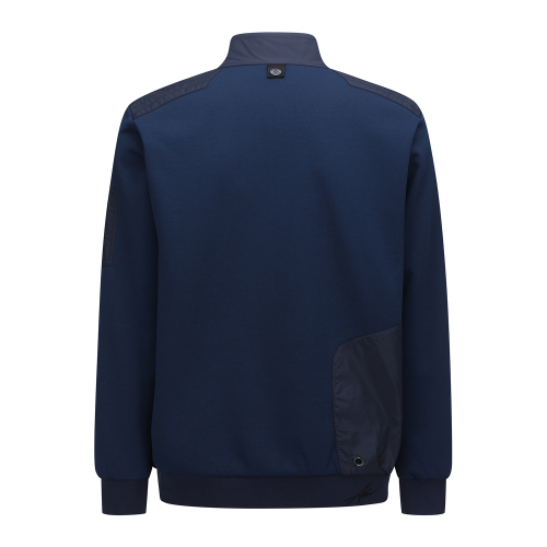 MEN WOVEN BLOCK HALF ZIP LONG T-SHIRT IB