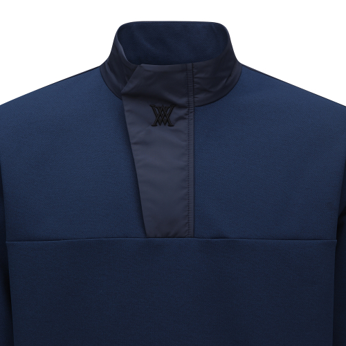 MEN WOVEN BLOCK HALF ZIP LONG T-SHIRT IB