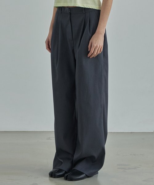 mono Basic wide pants-gray