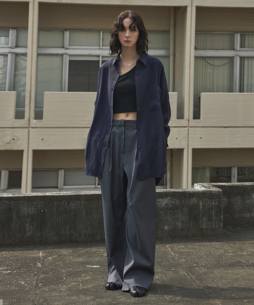 mono Basic wide pants-gray