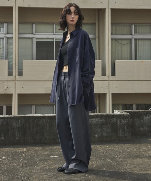 mono Basic wide pants-gray