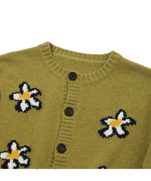 MUSINSA | MISTER CHILD Crop Flower Cardigan Papaya