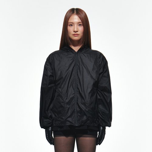 Drawstring Hooded Jacket [Black]