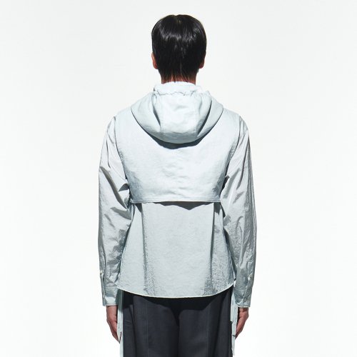 Open Hooded Vest [Pale Blue]