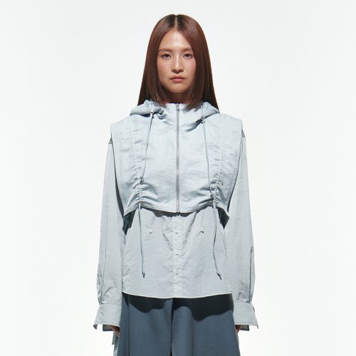 Open Hooded Vest [Pale Blue]