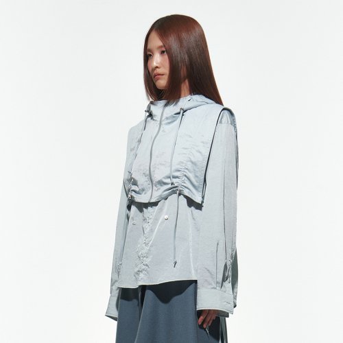 Open Hooded Vest [Pale Blue]