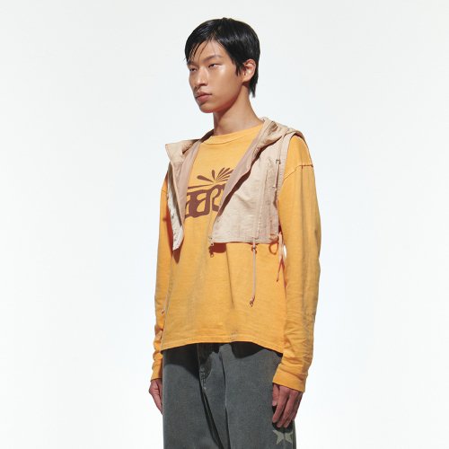 Open Hooded Vest [Pale Peach]