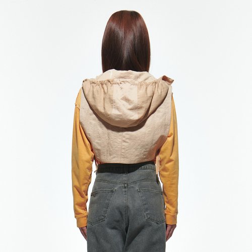 Open Hooded Vest [Pale Peach]