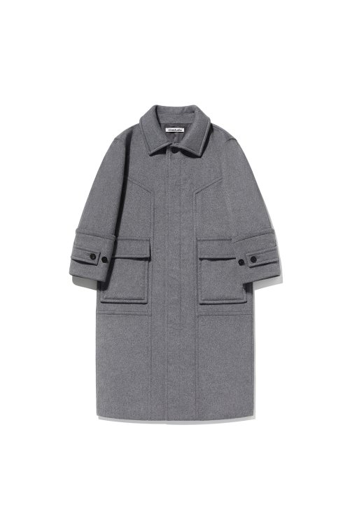 MUSINSA | ビバスタジオ DIVIDE BALMACAN COAT [MELANGE GRAY]