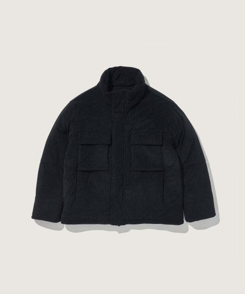 Corduroy Padding Jacket Black