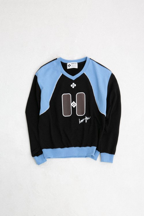 COLOR BLOCK WAVE SWEATSHIRT / black