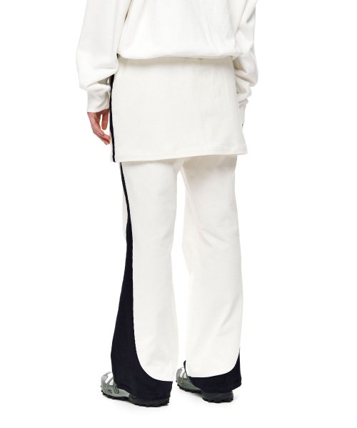 CORDUROY WAVE SKIRT PANTS / white