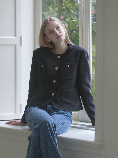 Jane Tweed Goldish Jacket - Black