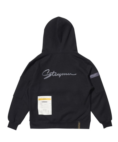 ZIPPER OVERSIZED ZIP UP HOODIE BLACK