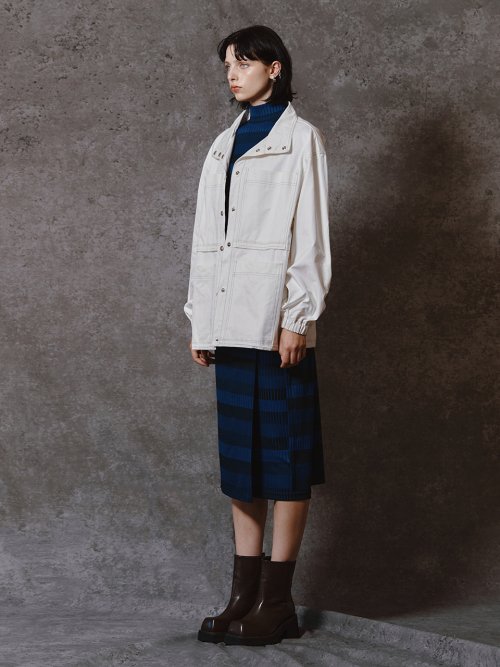 BIG POCKET STITCH JACKET - OFF WHITE