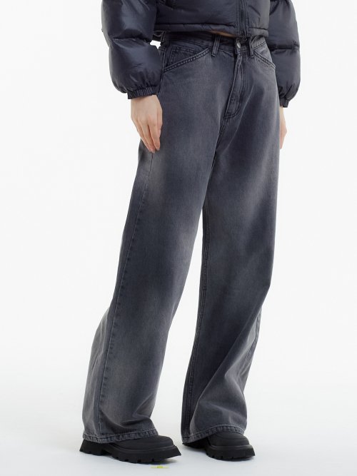 Black Wide Denim Pants