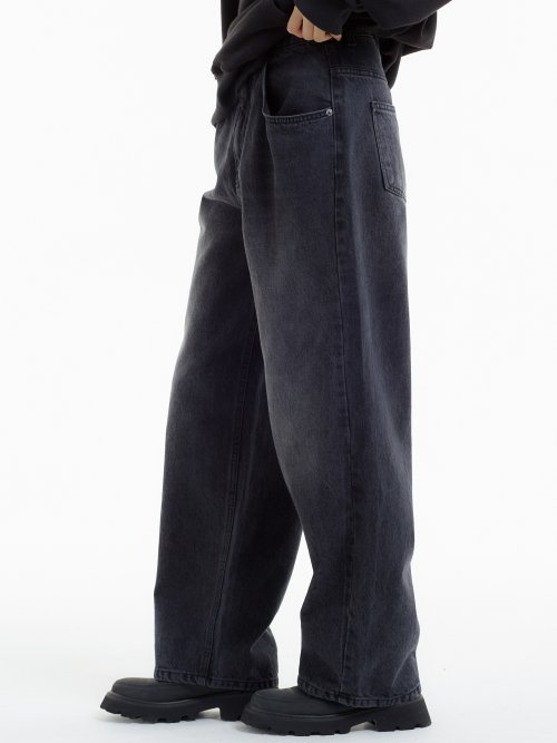 Wide Denim Pants Black