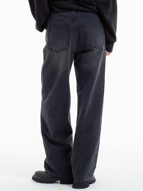 Wide Denim Pants Black
