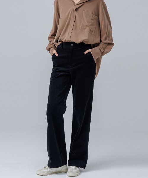 Corduroy Boots Pants Black