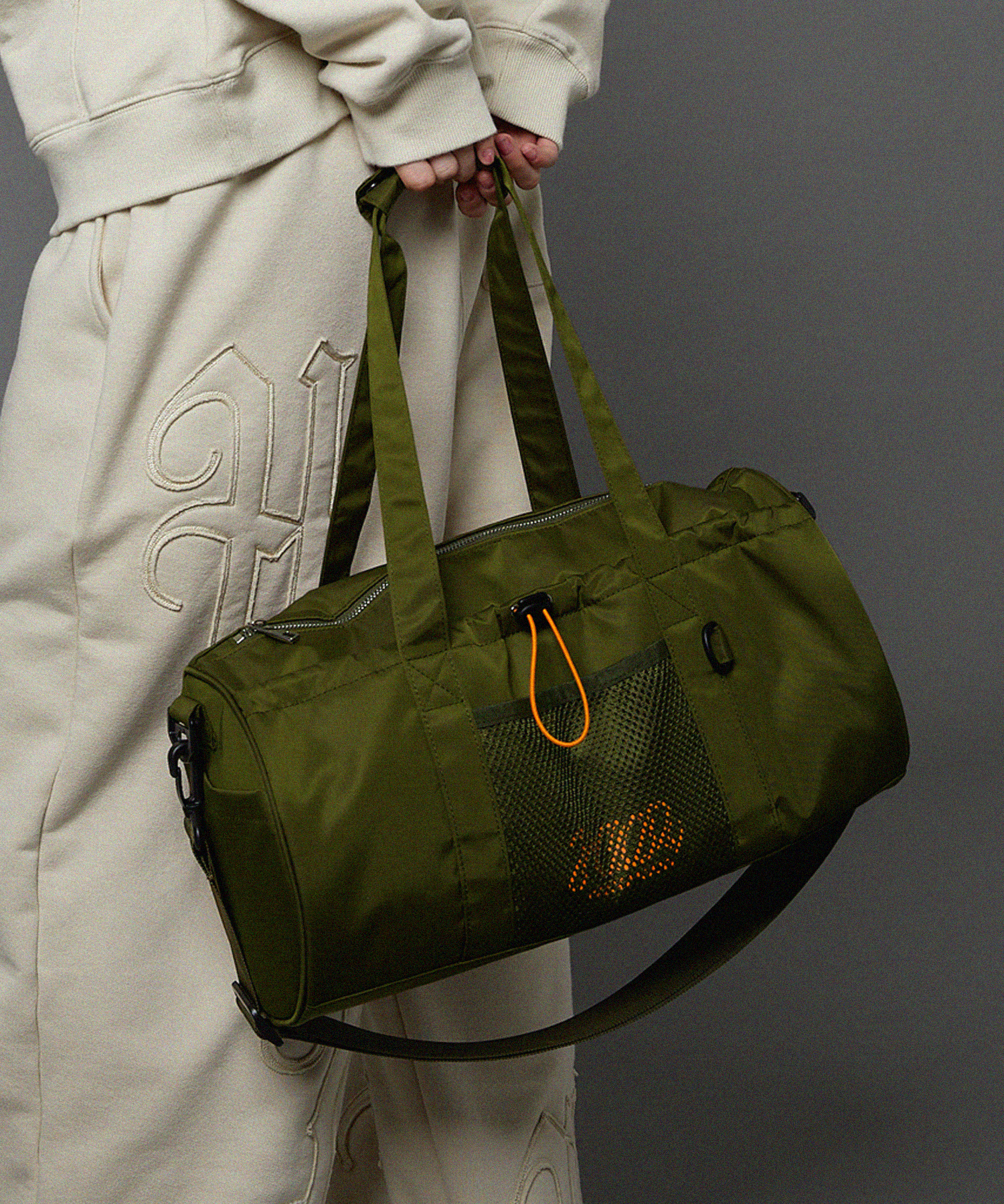 Signature logo sporty duffel bag KHAKI