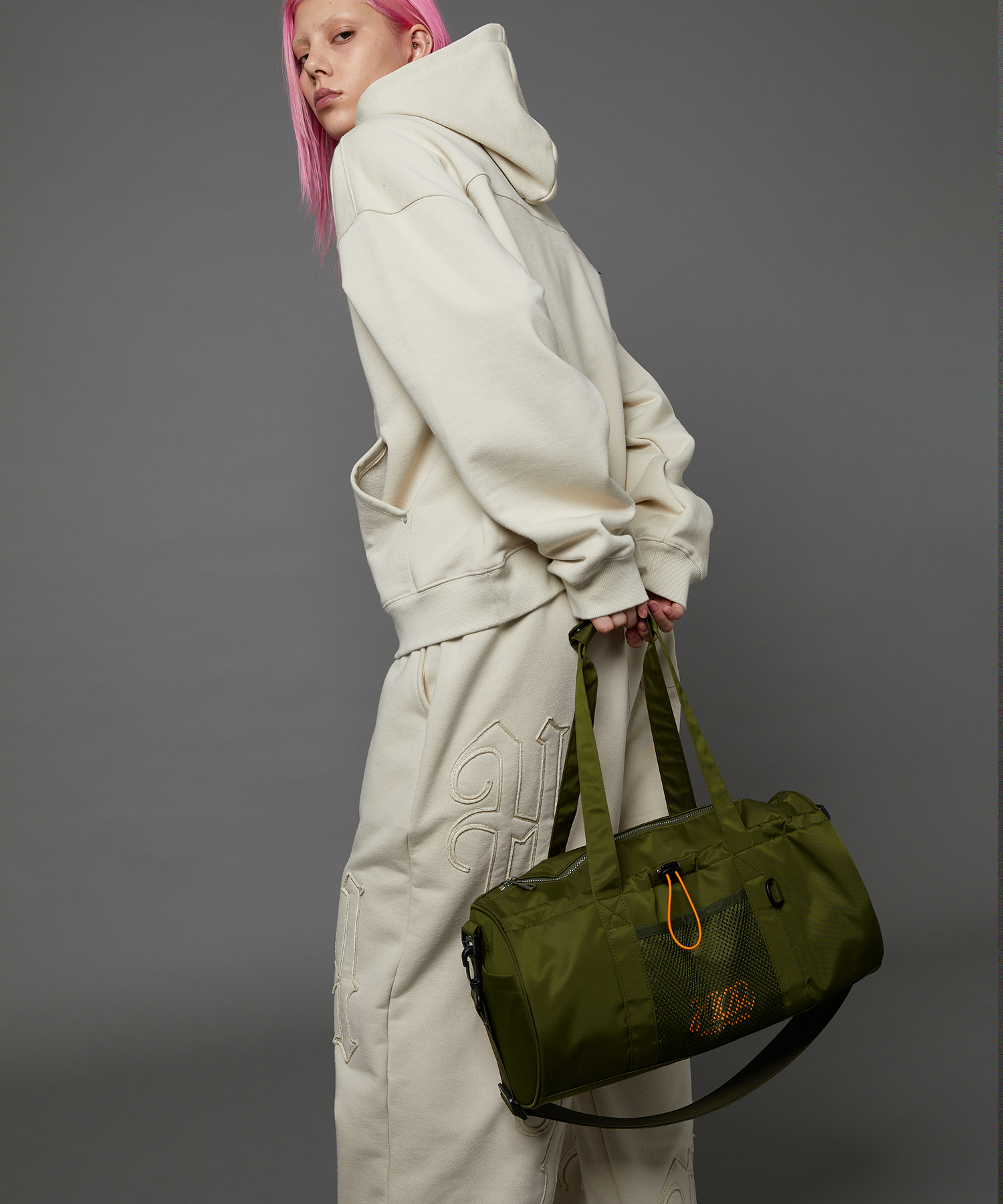 Signature logo sporty duffel bag KHAKI