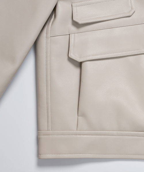 Vegan LeatherJacket ZD4JP090 IVO