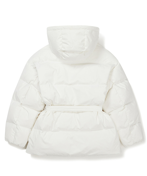 [23FW clove] Hooded Long Goose Down Jacket (White)