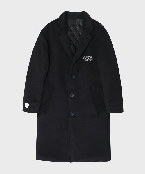 Overfit Black Wool Padding Coat []