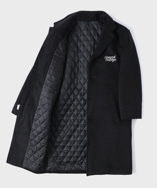 Overfit Black Wool Padding Coat []