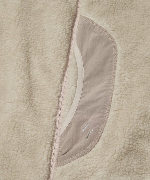 CHEST HOLEPOCKET FLEECE VEST CREAM WOL049