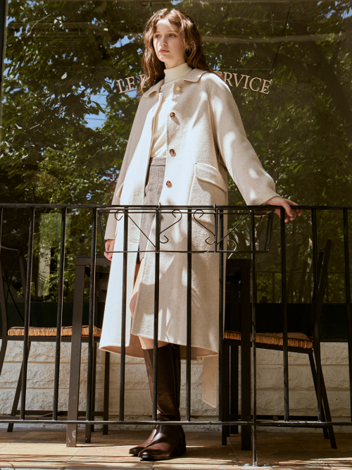 Hand made hidden button coat (2color)