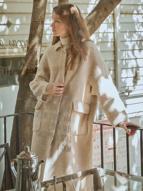 Hand made hidden button coat (2color)
