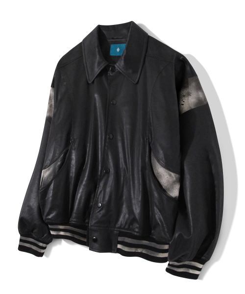 Painting Crack Leather Shouldering Jacket J24